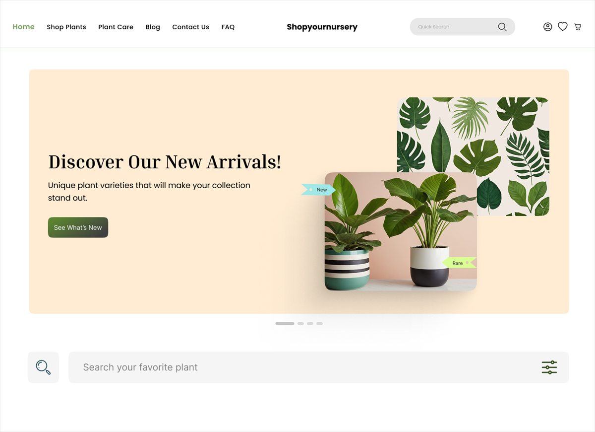 Shopyournursery homepage: 'Discover Our New Arrivals!'